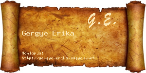 Gergye Erika névjegykártya